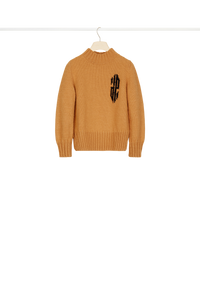Pull court en laine à intarsia - Cuivre