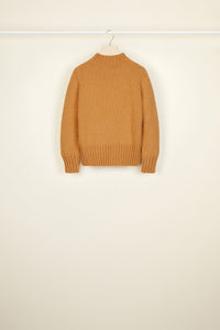 Pull court en laine à intarsia - Cuivre