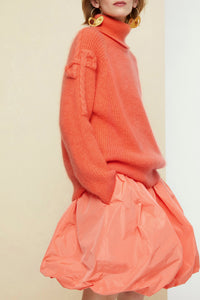 Col roulé en mohair et laine - Corail