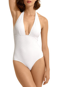 Maillot une pièce triangle Gabardine - Blanc