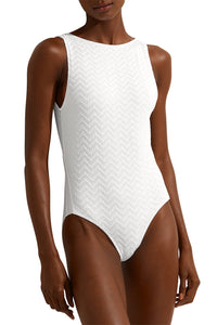 Maillot une pièce emboîtant Flanelle - Blanc