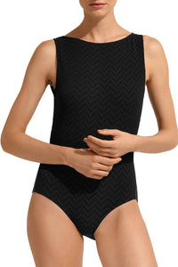Maillot une pièce emboîtant Flanelle - Noir
