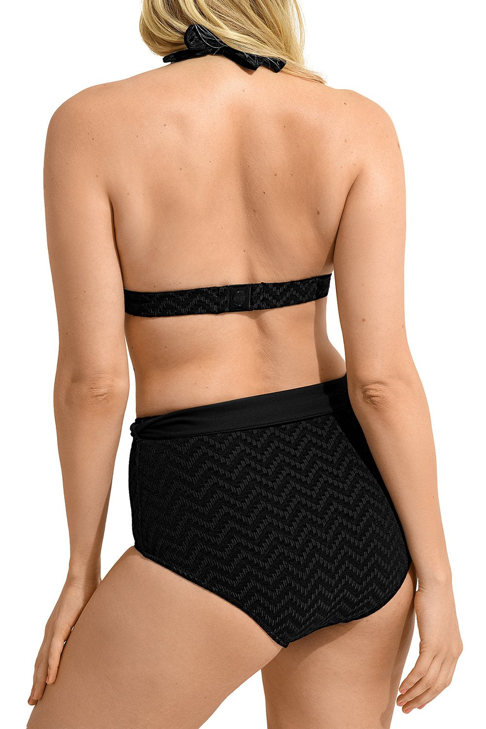Bas de maillot taille haute Pochette - Noir