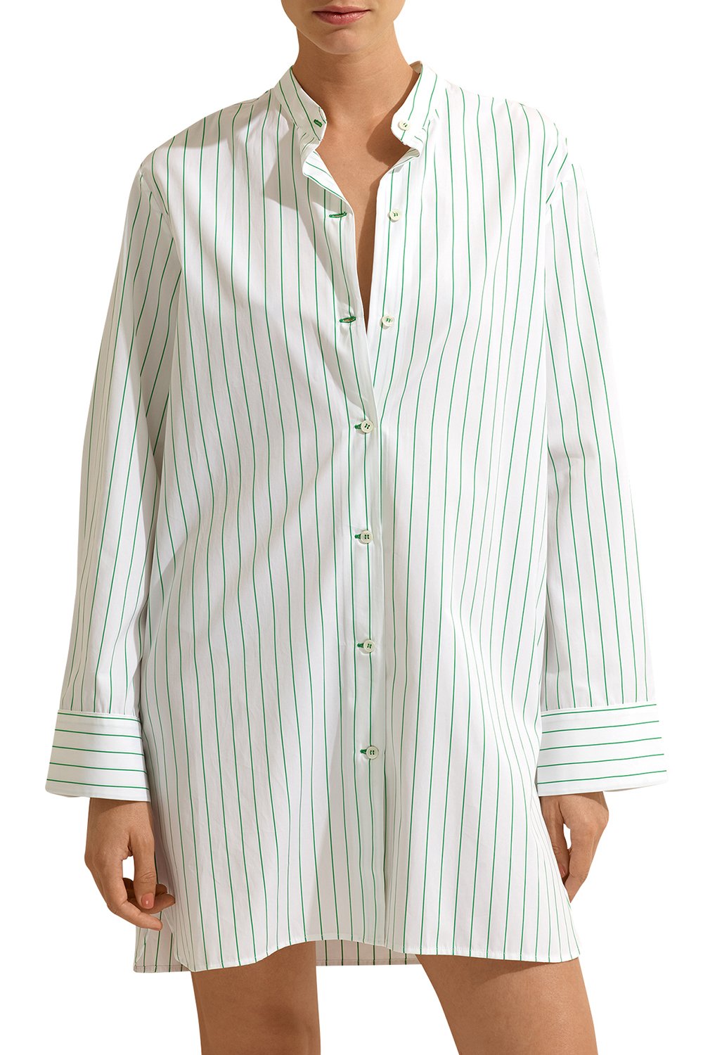 Chemise longue Elegant - Blanc & Green