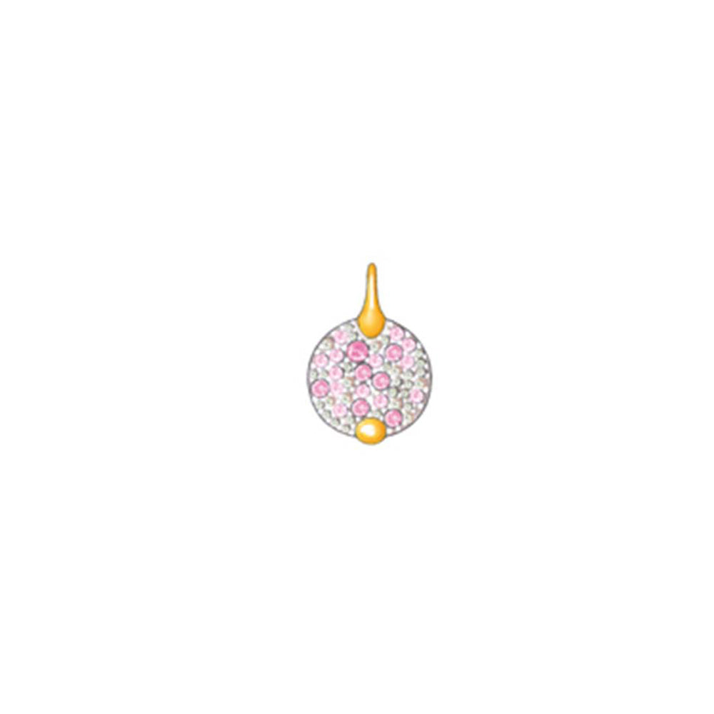 Mono boucle d'oreille Sabbia en Or Rose 18K & Diamant Gris et Saphir Rose