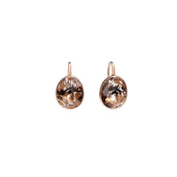 Boucles d'oreilles Arabesque en Or Rose 18K & Quartz Fumé