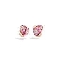 Boucles d'oreilles Tango en Or Rose 18K & Diamant Icy et Saphir Rose & Orange