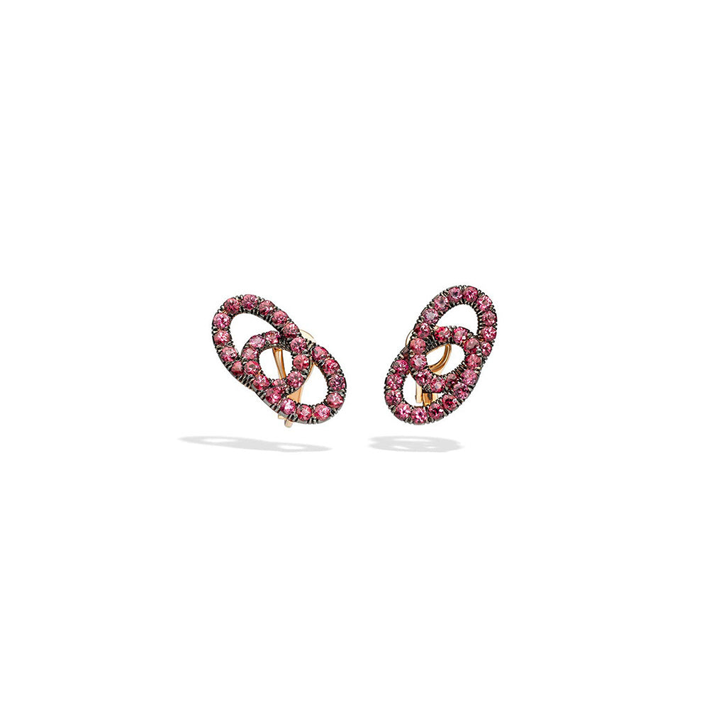 Boucles d'oreilles clips Tango en Or Rose 18K & Rhodolite et Grenat