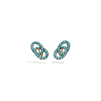 Boucles d'oreilles clips Tango en Or Rose 18K & Zircon Bleue
