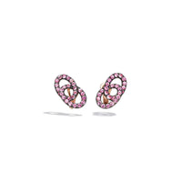 Boucles d'oreilles clips Tango en Or Rose 18K & Saphir Rose