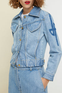 Veste en denim bio - Blueberry