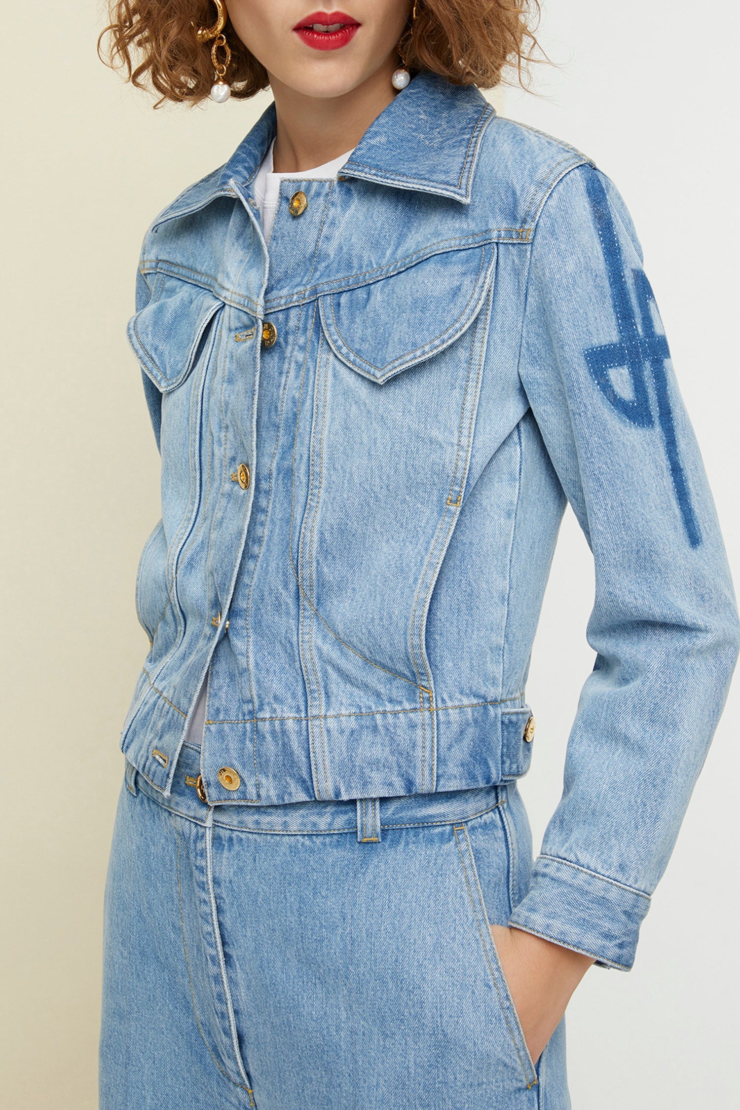 Veste en denim bio - Blueberry