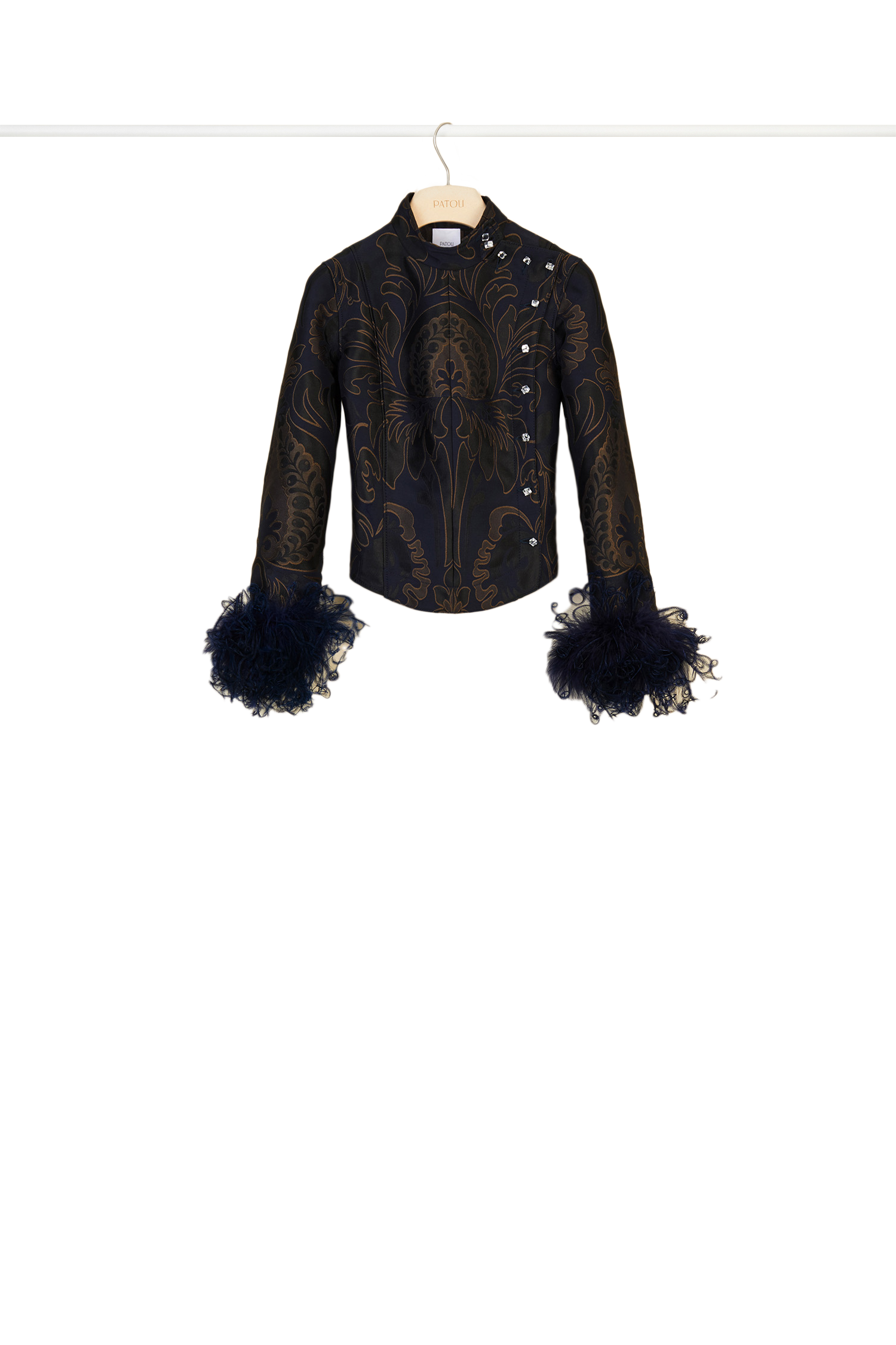 Veste en jacquard avec plumes
 - Marine Ambre