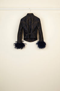 Veste en jacquard avec plumes
 - Marine Ambre