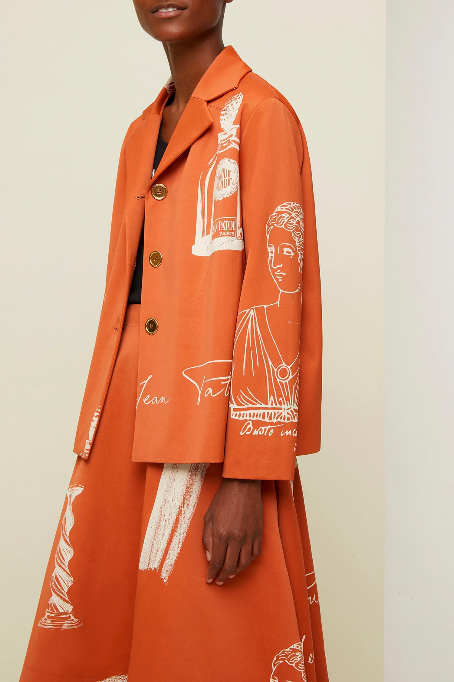 Veste en tissu technique imprimé - Riddle Terre de Sienne