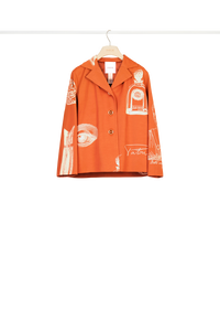Veste en tissu technique imprimé - Riddle Terre de Sienne