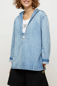 Vareuse de marin en denim bio - Blueberry