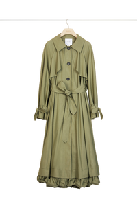 Trench en gabardine à doublure apparente amovible - Kaki