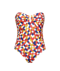 Maillot une pièce bustier Autographe - Mosaic