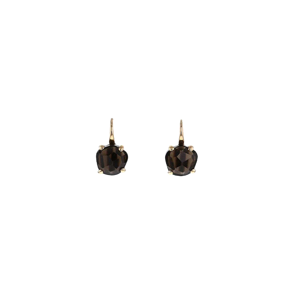 Boucles d'oreilles Lola en Or Rose 18K & Quartz Fumé