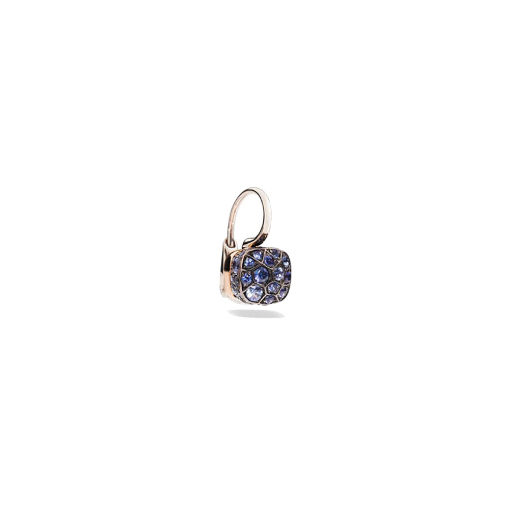 Mono boucle d'oreille Nudo en Or Blanc & Rose 18K & Saphire