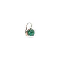 Mono boucle d'oreille Nudo en Or Blanc & Rose 18K & Émeraude