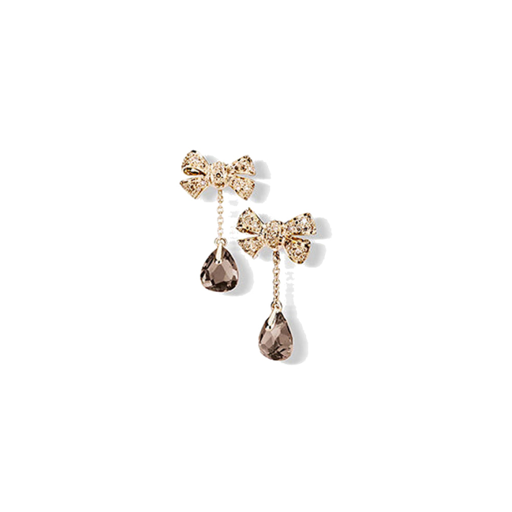 Boucles d'oreilles Forever en Or Blanc 18K & Diamant Brun Fumé