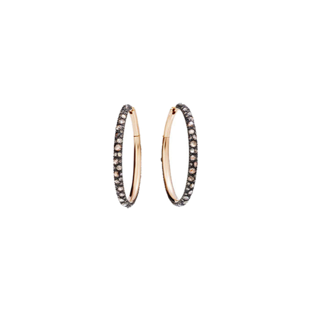 Boucles d'oreilles Tango en Or Rose 18K & Diamant Brun