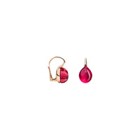 Boucles d'oreilles Rouge Passion en Or Rose 9K & Saphir Synthetique Rose