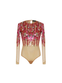 Body E.Franchi brodé avec sequins - Rose