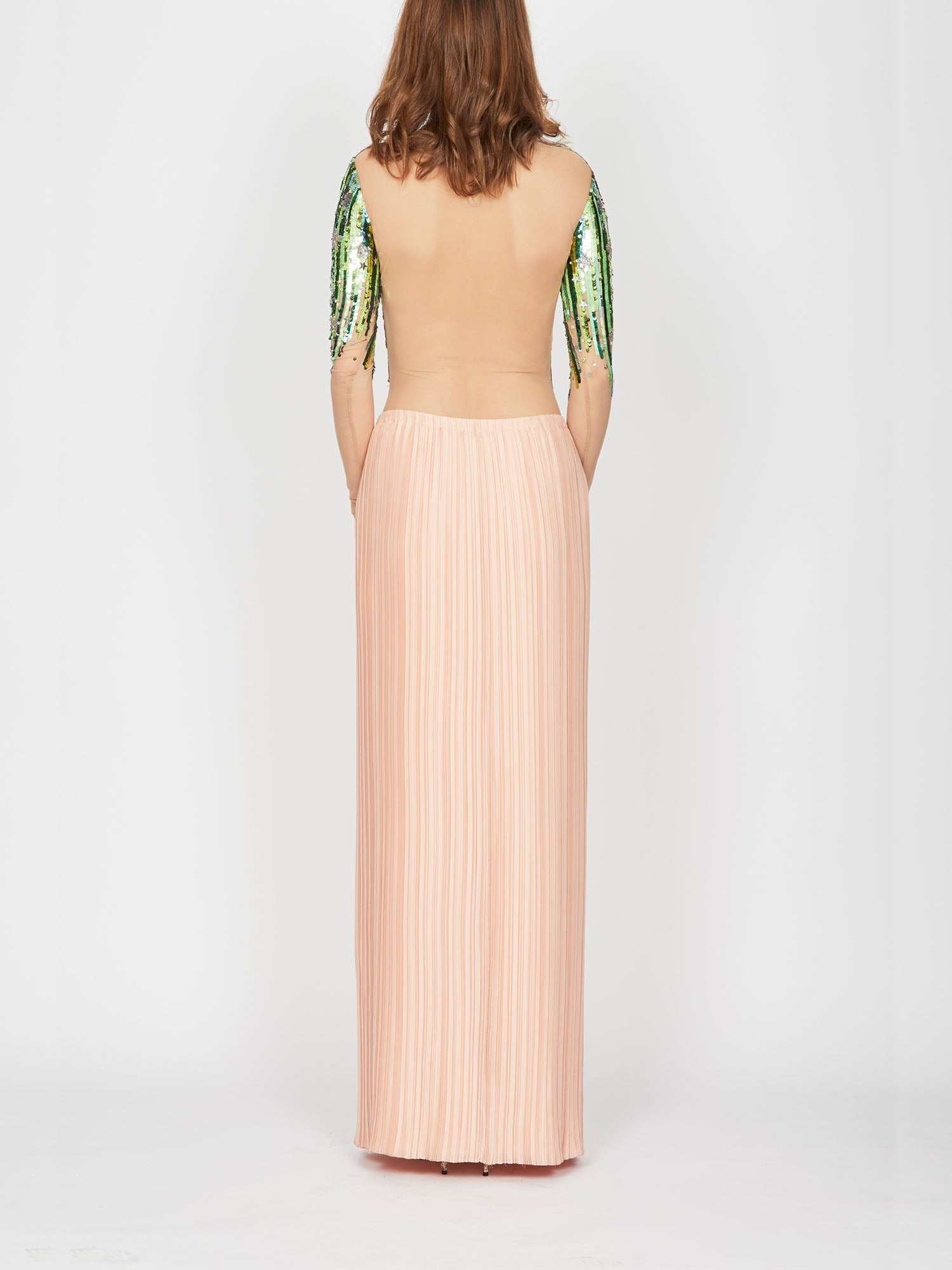 Jupe longue A.Ferretti plissée - Rose