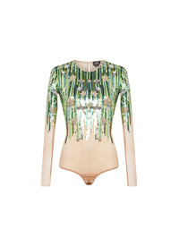 Body E.Franchi brodé avec sequins - Vert