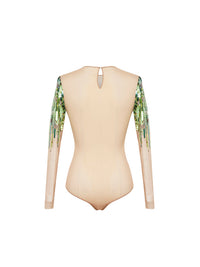 Body E.Franchi brodé avec sequins - Vert