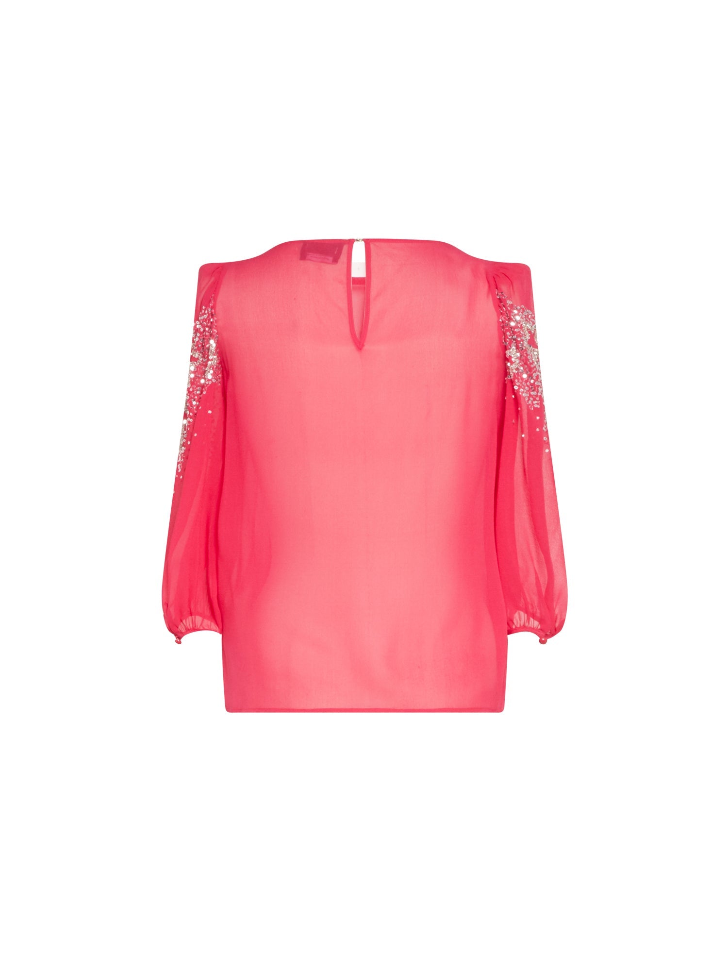 Blouse E.Franchi à strass en soie  - Rose
