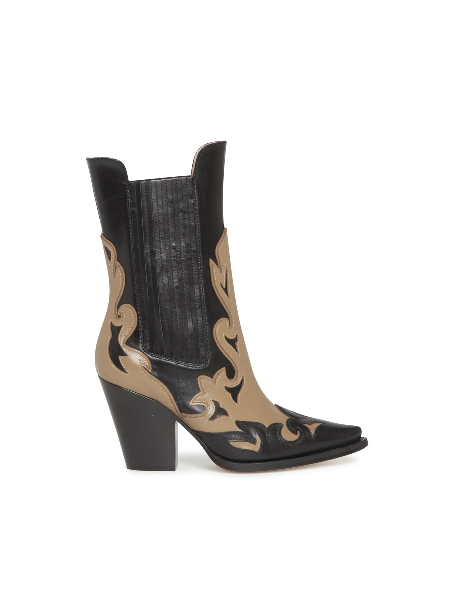 Santiags A.Ferretti en cuir - Noir