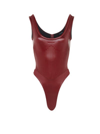 Body en jersey gaufré brillant - Dark Cherry