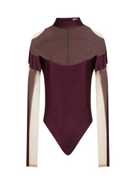 Body en jersey à effet d'illusion - Dark Cherry