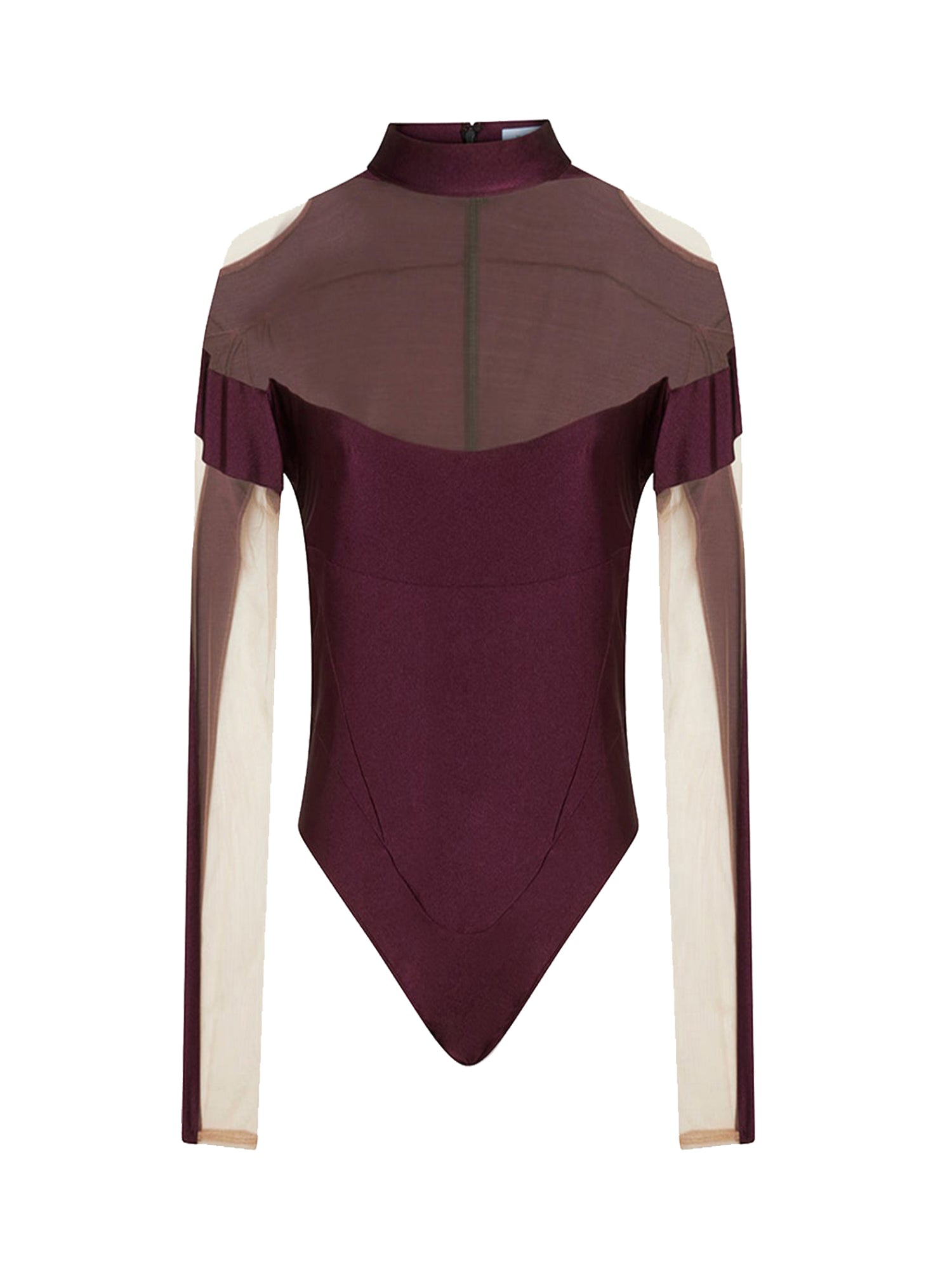 Body en jersey à effet d'illusion - Dark Cherry