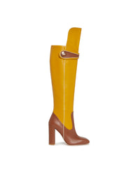Bottes E.Franchi color block en cuir - Marron