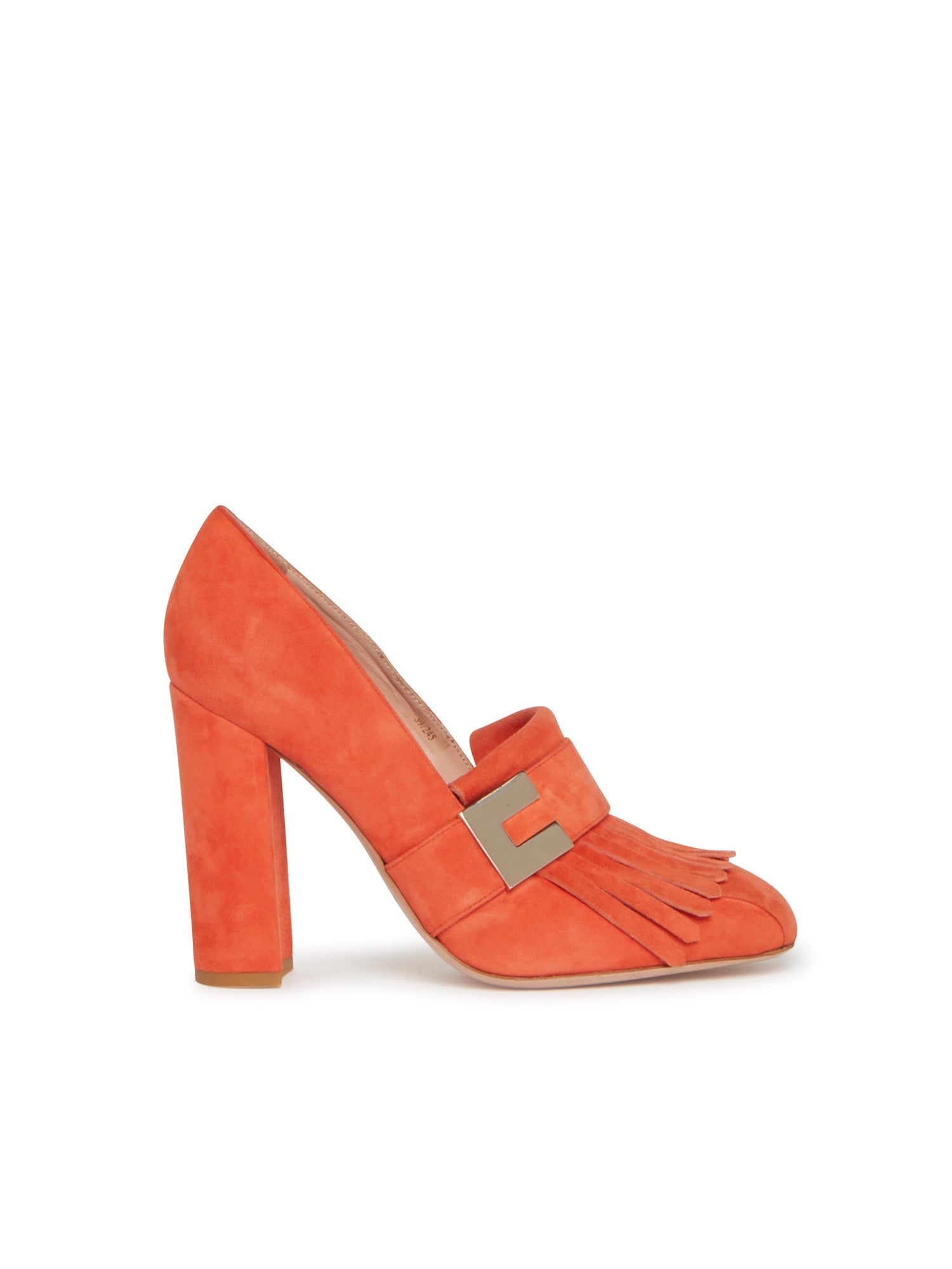 Mules E.Franchi détails franges en daim - Orange