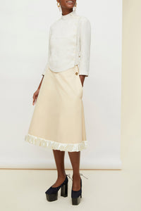 Jupe safari en coton - Vanille