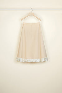 Jupe safari en coton - Vanille