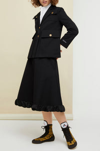 Jupe safari en coton - Noir