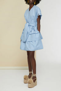 Jupe boule en coton - Blueberry