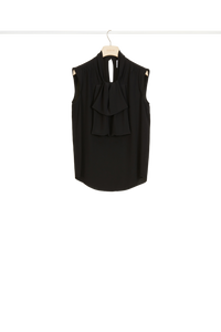 Top sans manches à lavallière - Noir