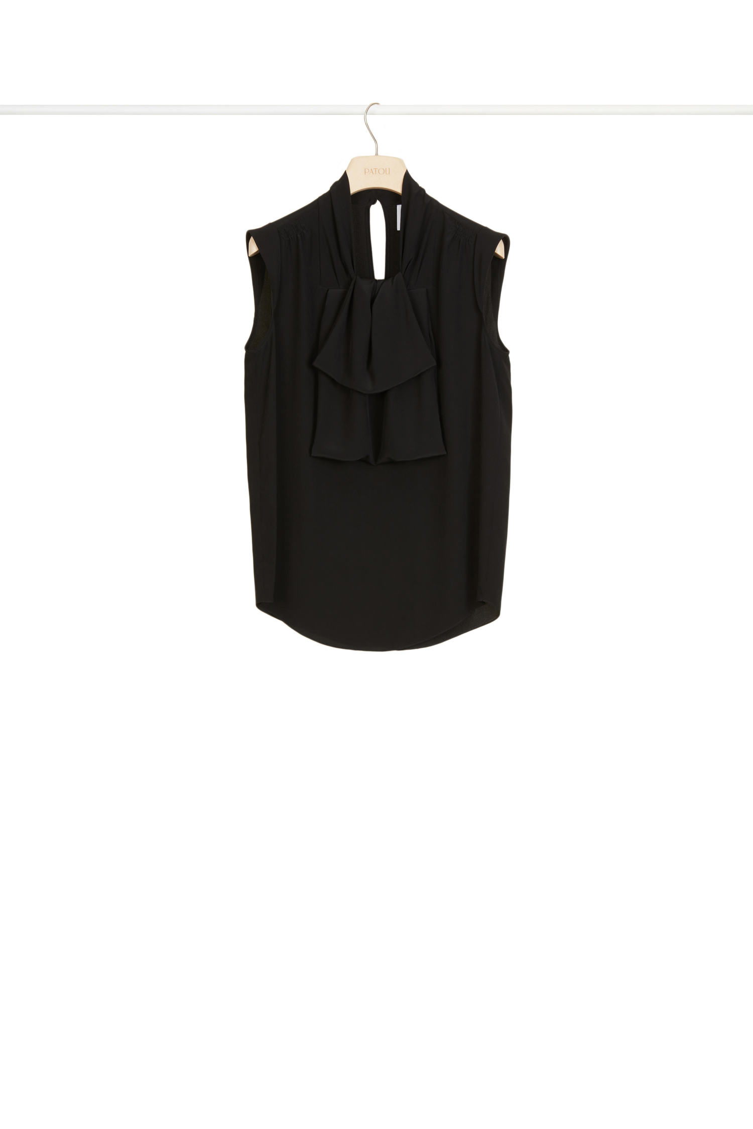 Top sans manches à lavallière - Noir