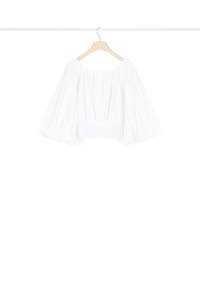 Haut court volumineux en coton - Blanc
