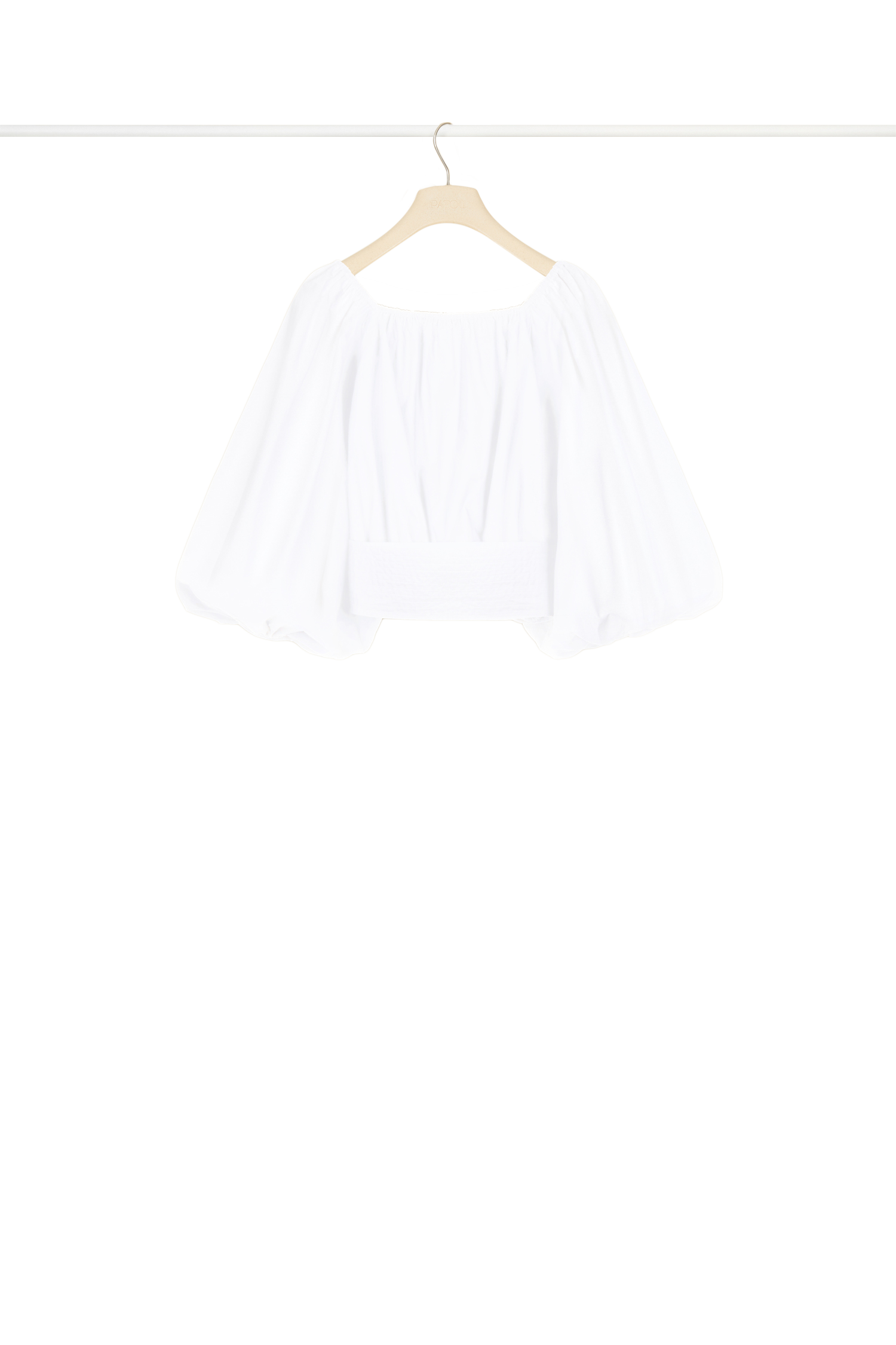 Haut court volumineux en coton - Blanc