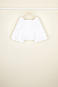 Haut court volumineux en coton - Blanc