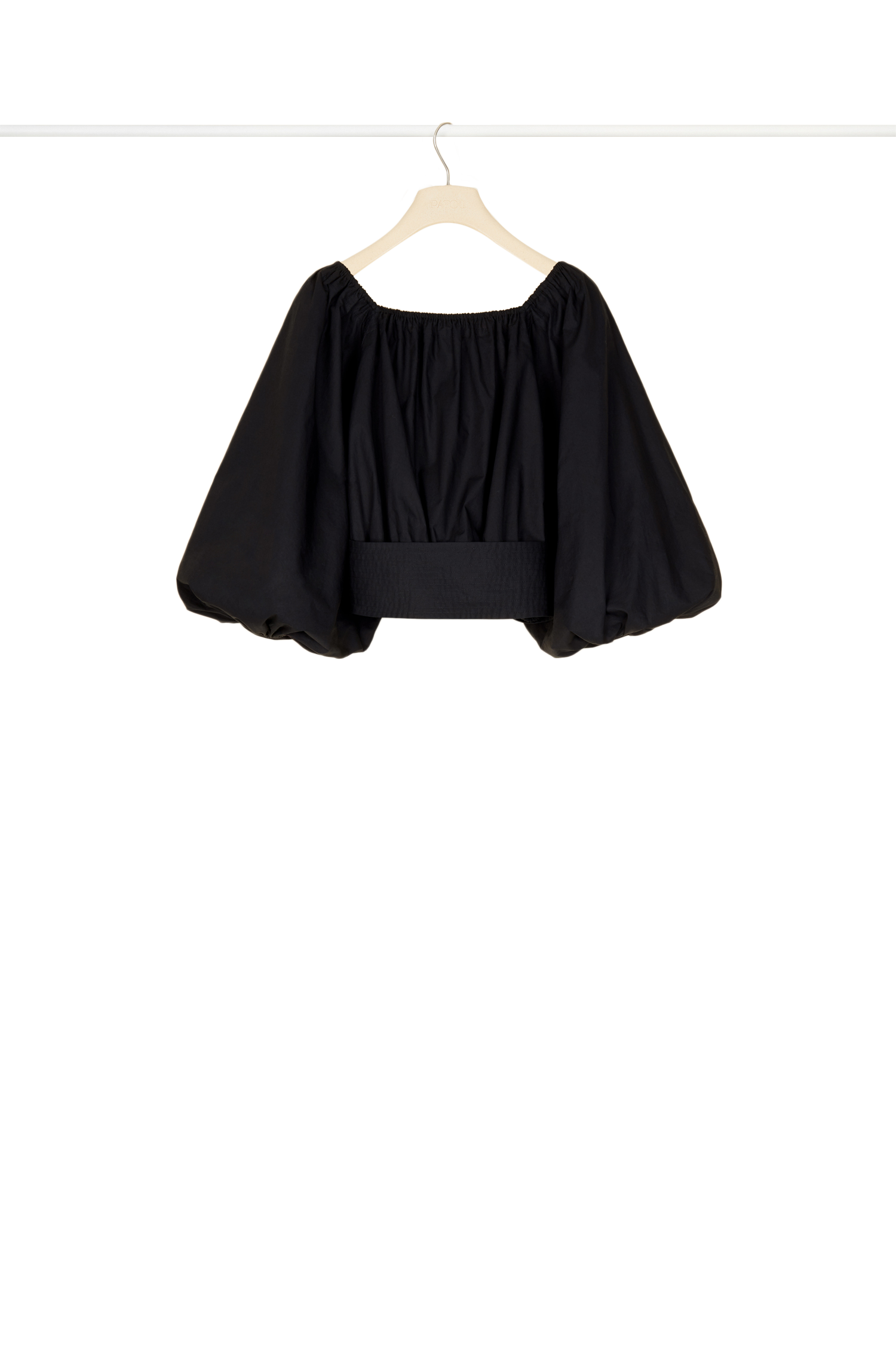 Haut court volumineux en coton - Noir